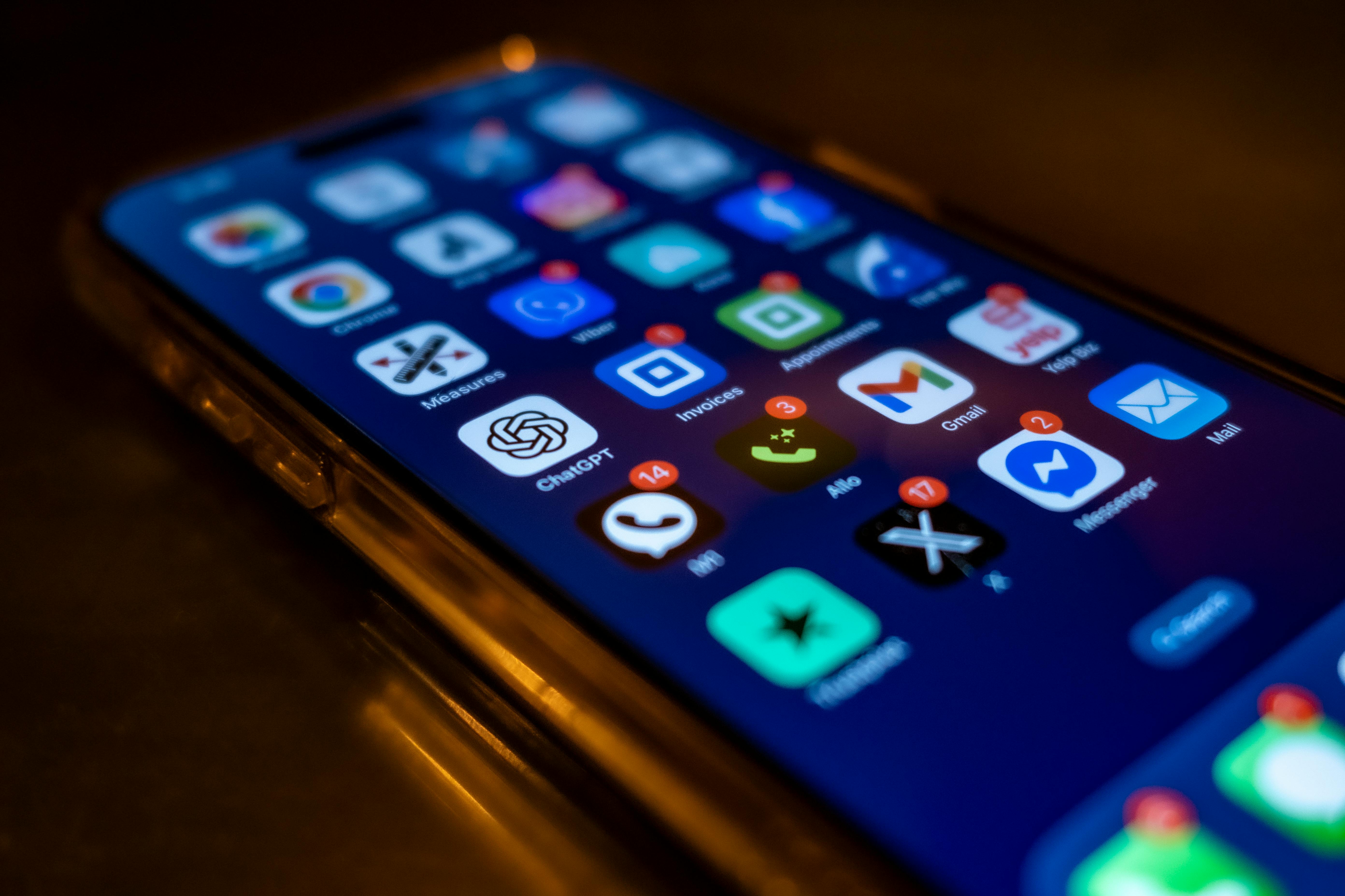 Smartphone Display with App Notifications Smartphone Display with App Notifications