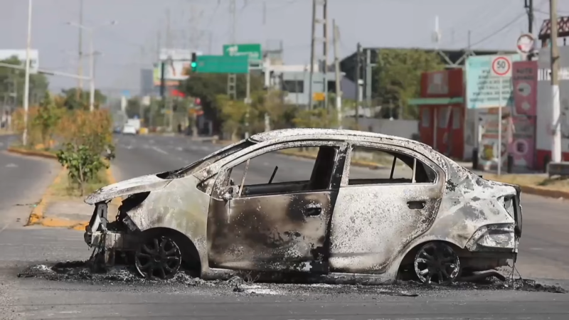 Destroyed car in Jalisco, Feb 2026 - La Prensa Gráfica Noticias de El Salvador - Wikimedia Commons