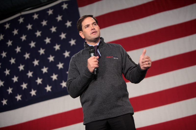 Marco Rubio speaking at the Iowa GOP's Growth and Opportunity Party in Des Moines, Iowa