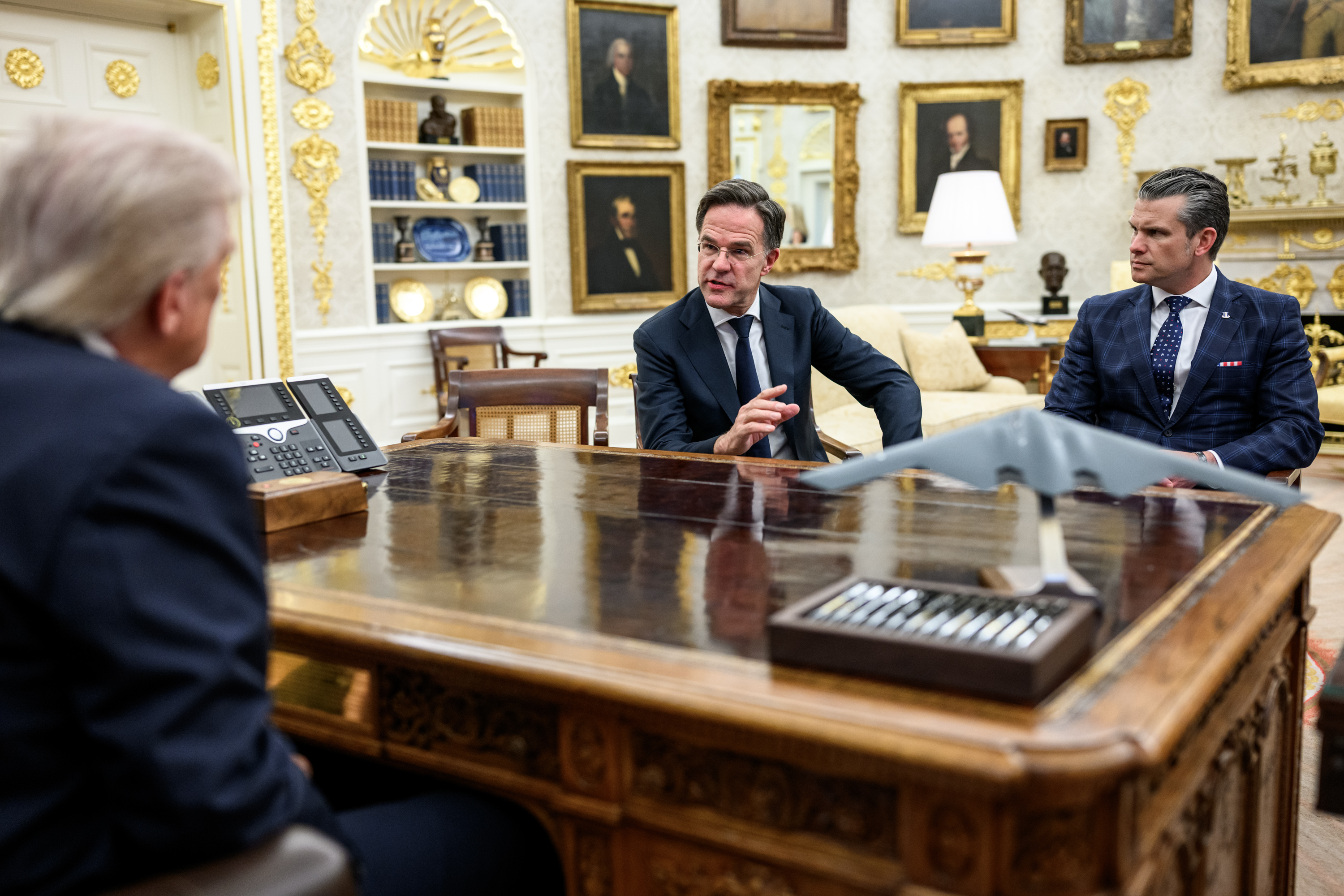 Donald Trump, Mark Rutte, Marco Rubio, and Secretary of War Pete Hegseth Donald Trump, Mark Rutte, Marco Rubio, and Secretary of War Pete Hegseth