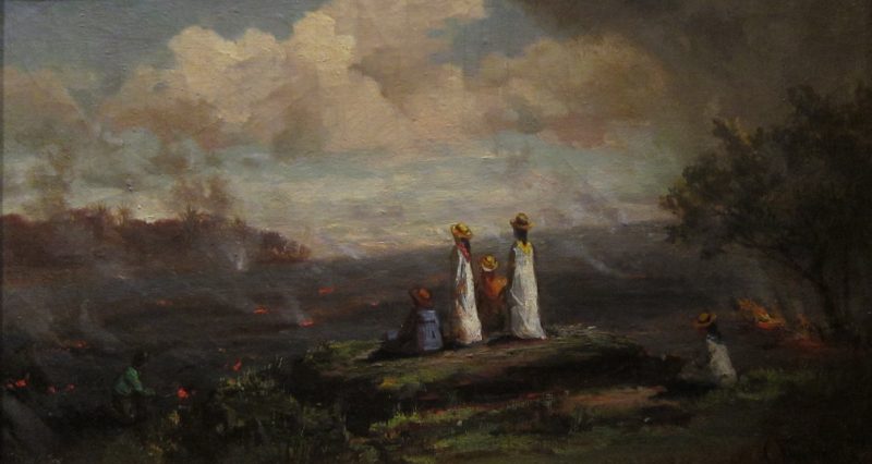 Natives Viewing the Hilo Flow,