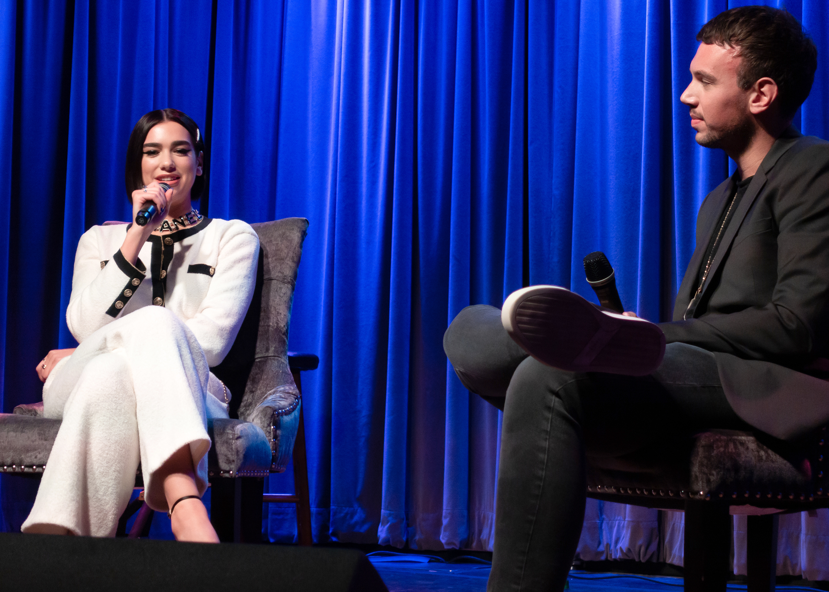 Dua Lipa interview and live performance at the Grammy Museum in Los Angeles, California, on Friday, September 28, 2018. Dua Lipa interview and live performance at the Grammy Museum in Los Angeles, California, on Friday, September 28, 2018.