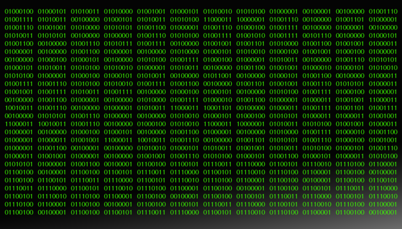 Rows of binary code