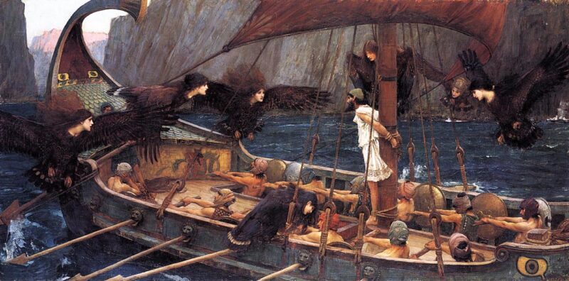 Painting of Odysseus and the sirens